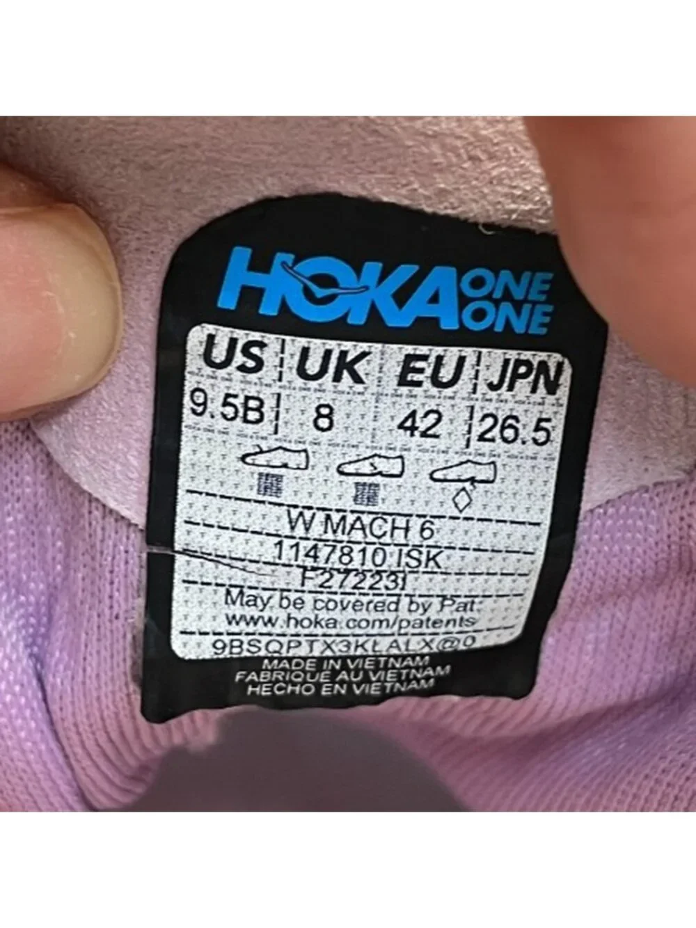 Hoka One One Mach 6 Womens Size 9.5 Blue Pink Athletic Running Shoes Sneakers